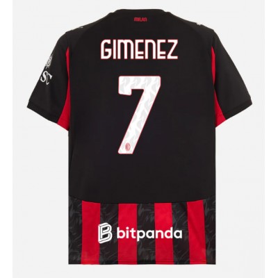 Fotballdrakt Herre AC Milan Santiago Gimenez #7 Hjemmedrakt 2025-26 Kortermet Fotballdrakt Herre AC Milan Santiago Gimenez #7 Hjemmedrakt 2025-26 Kortermet